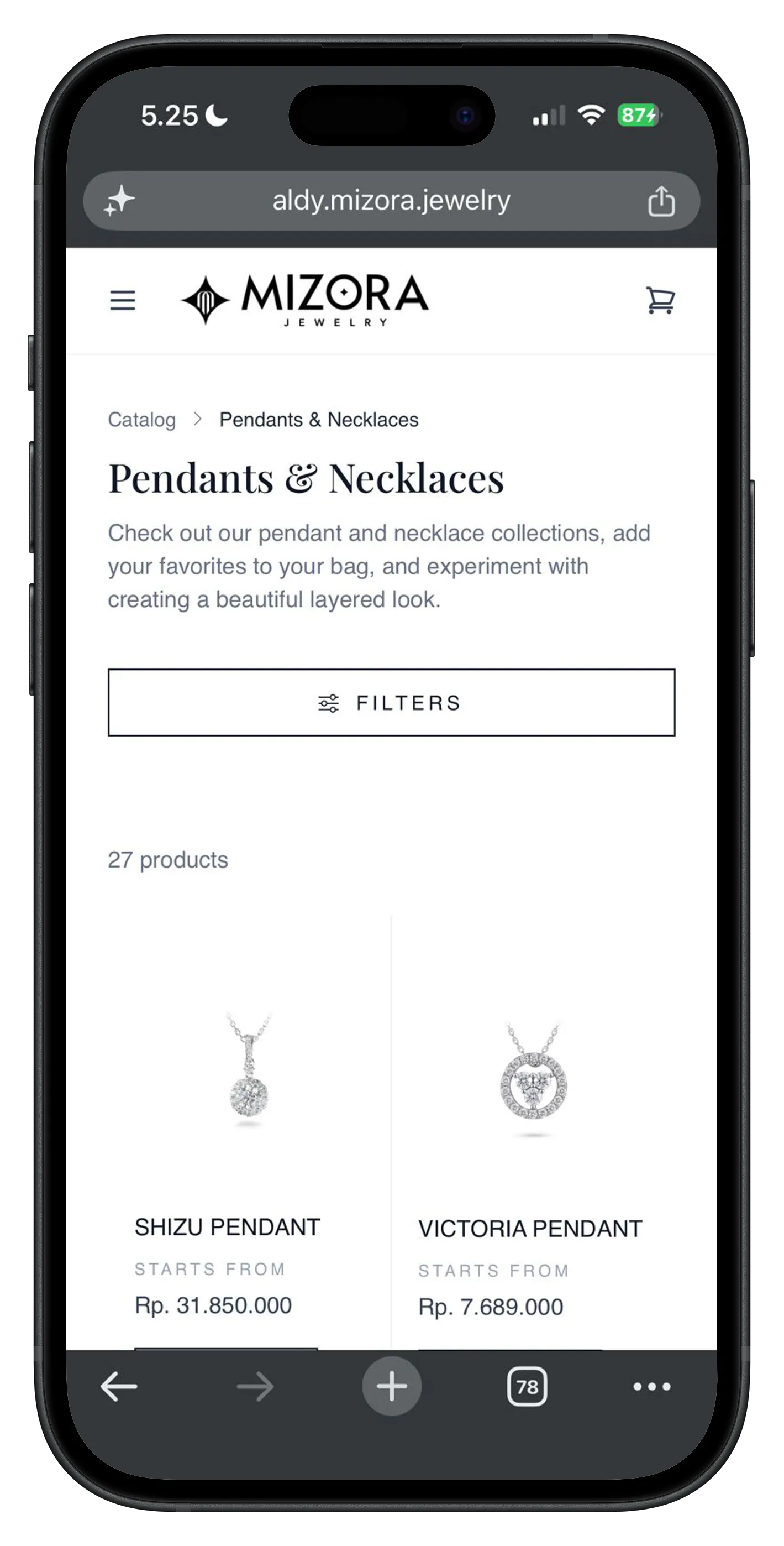 Mizora Star Jeweler app mockup